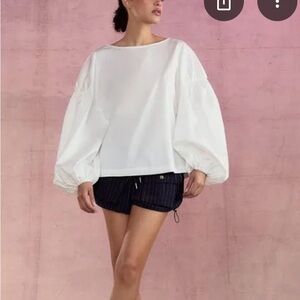 CYNTHIA ROWLEY Geneva Cotton Top/ Balloon Sleeves